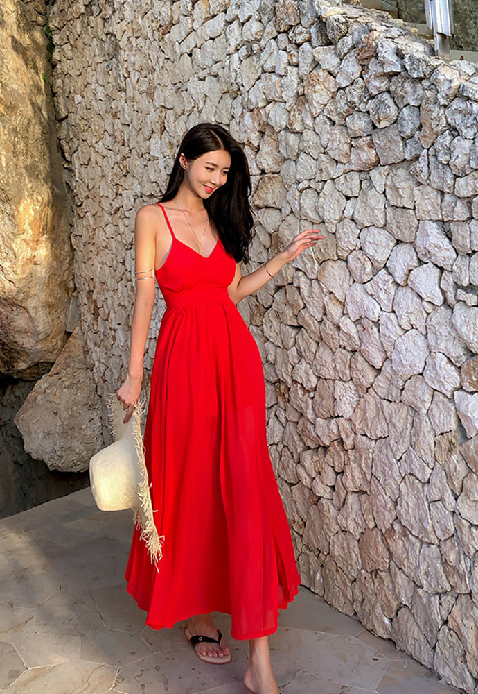 summer red dress